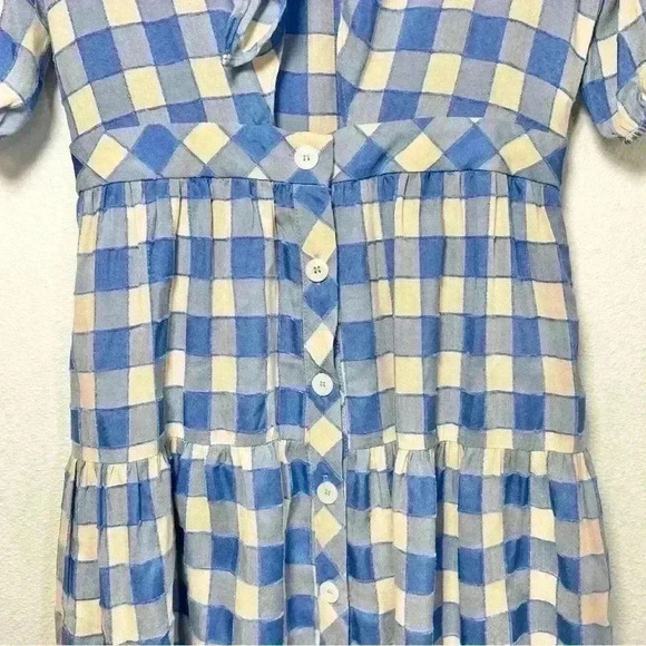 NWT FRNCH Victoire Check Center Cutout Woven Dress Size Small - Picture 5 of 15